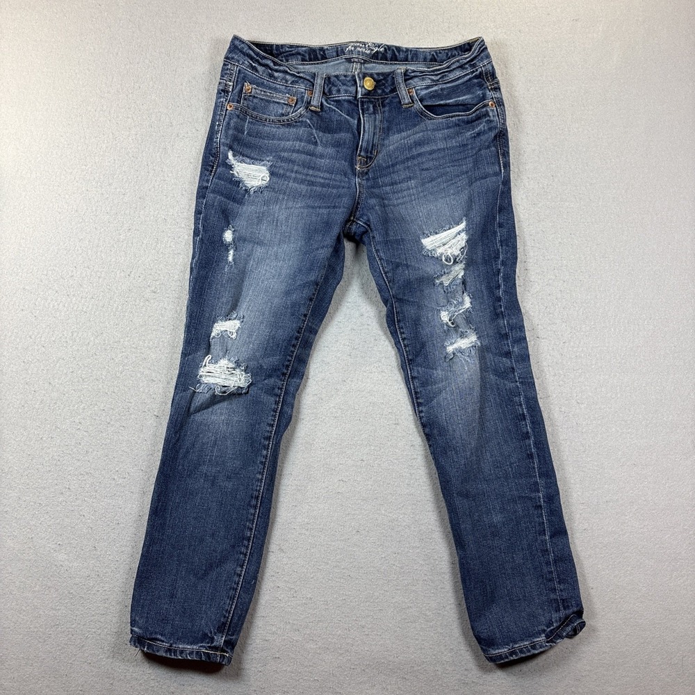 American Eagle for Aerie Slouchy Jeans Womens 4R Blue Stretch Denim Distressed